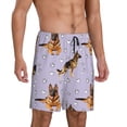 thumbnail image 2 of Tideii German Shepherd Dog Print Men's Short Pajama Pants, Elastic Pocket Summer Pajama Pants Sleepwear, Lounge Pants-X-Large, 2 of 6