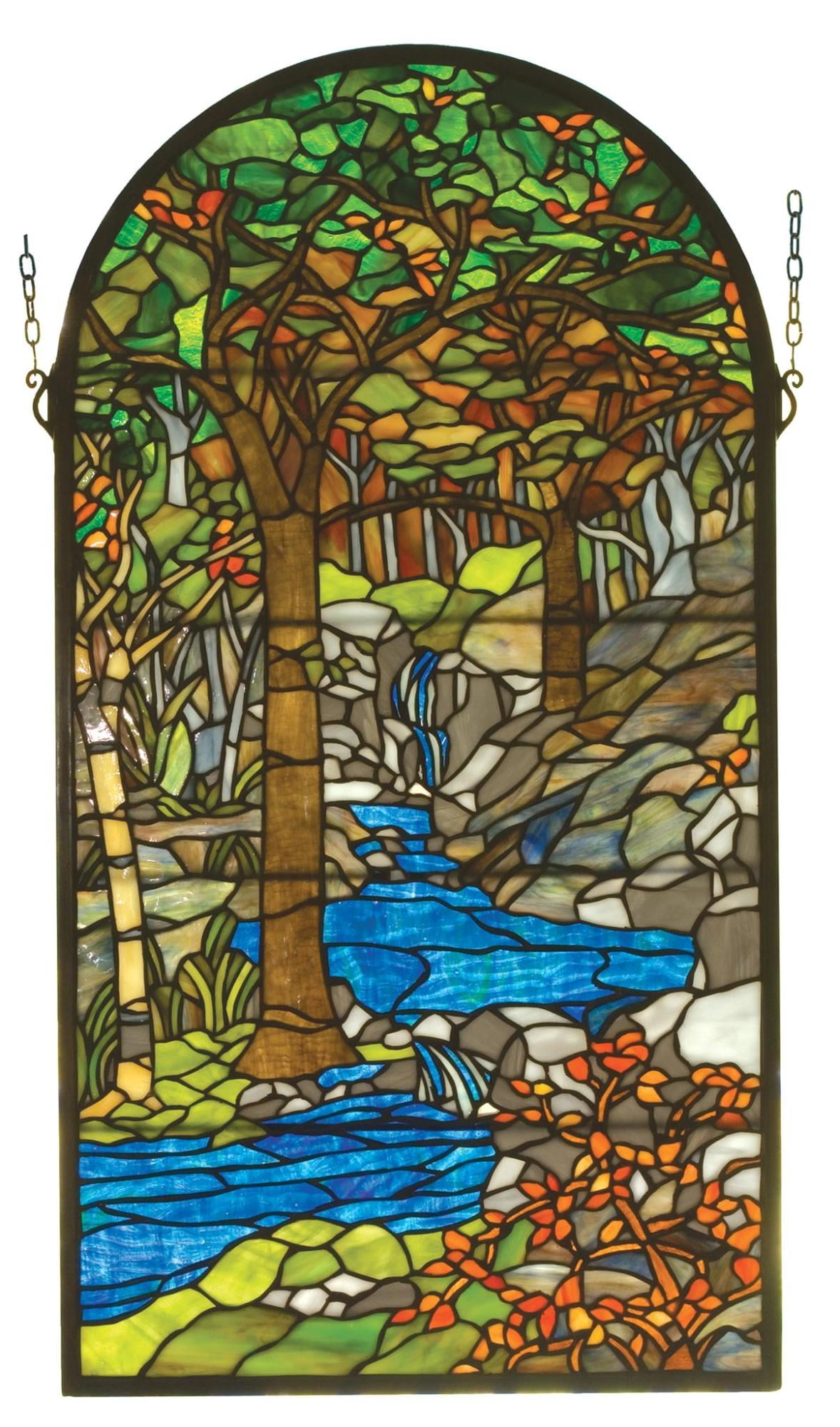 16"W X 30"H Tiffany Waterbrooks Stained Glass Window