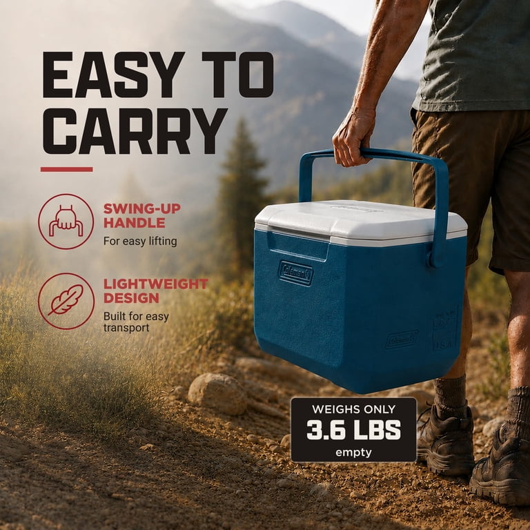 コンパクト冷蔵庫 TQ-0146WH 46L Coleman, Chiller 16-Quart Portable Hard Cooler, 11 Can, Blue