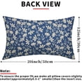 thumbnail image 3 of Blue Pillow Covers 12x20 Set of 2 Vintage Floral Rustic Old Style Cute Flower Print Rectangle Decorative Outdoor Pillowcases Seasonal Farmhouse Throw Cushion Case Couch Sofa Bed Decor, 3 of 6
