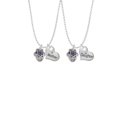 thumbnail image 2 of Delight Jewelry Silvertone Star of David with Blue Crystal Spinner Mother & Daughter Heart Necklaces (Set of 2), 19"+2", 2 of 4