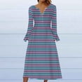 thumbnail image 2 of Long Sleeve Dress,Long Dress for Women Summer,Womens Fashion Printed Casual Long Sleeve V-Neck Dress,3/4 Sleeve Dress for Women,Dress for Women Casual Summer, 2 of 5