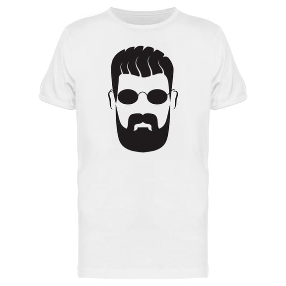 Bearded Man Face Silhouette T-Shirt Men -Image by Shutterstock, Male Small