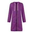 thumbnail image 7 of Zip Up Hoodies Womens Long Sleeve Long Tunic Sweatshirts Oversized Fleece Casual 2026 Fall Jacket Coat with Pocket Purple M, 7 of 7