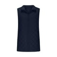 thumbnail image 4 of Stichou Puffer Vest Women Long Trendy Plain Sleeveless Quilted Jacket Zip Up Lightweight Warm Padded Gilet Coat Outerwear Navy L, 4 of 8