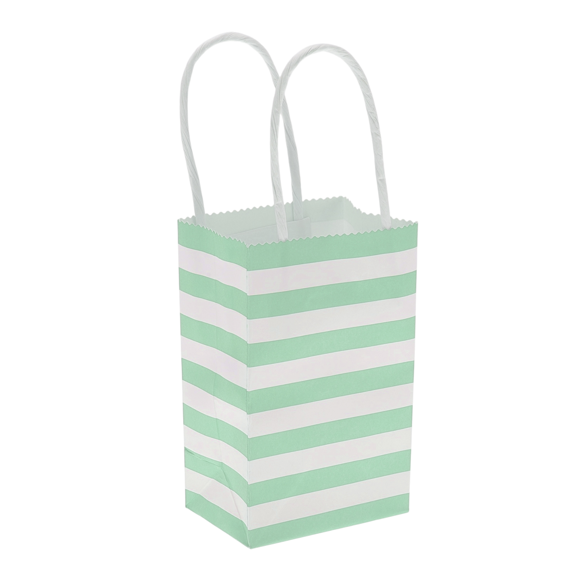 Unique Bargains Stripes Gift Bags 6 Pcs for Birthdays Holidays Green