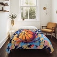 thumbnail image 4 of Abstract Basketball, Tapestry for Bedroom Wall Hanging Tapestry, Contemporary Rainbow Street Art Ceiling Backdrop Tapestries Poster Blanket Wall Decor for Teens Room Living Room Dorm 51" x 59", 4 of 8