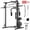 Smith Machine-Black /18PCS Aluminum Pulleys-Red, variant on Mikolo Smith Machine Home Gym, Multi-Functional Power Rack with Pec Deck Machine, Lat Pull Down System with Bar, Low Row Station with Cable bar and Foot Board