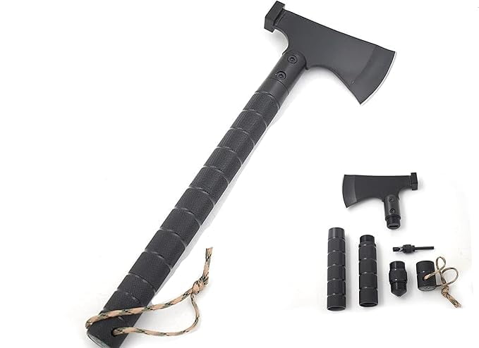 Hache De Survie LEXIVON V-One - Lame Acier Inox 6 Mm, Pleine Soie, Gaine Incluse, Idéale Camping Randonnée