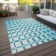 thumbnail image 6 of Addison Rugs Chantille Indoor/Outdoor Transitional Squares Teal Washable Rectangle Rug, 5' x 7'6", 6 of 6