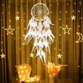 thumbnail image 3 of Bohemian Decoration Led Girl Handmade Lace White Feathers Wall Hanging, 3 of 5