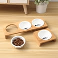 thumbnail image 5 of Elevated Ceramic Pet Feeding Dish Set with Bamboo Stand for Cats and Dogs Indoor Use, 5 of 5