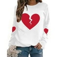 thumbnail image 6 of Valentines Day Long Sleeve Shirts for Women Cute Love Heart Print Graphic Crewneck Pullover Tops Holiday Outfits Sweatshirts, 6 of 9