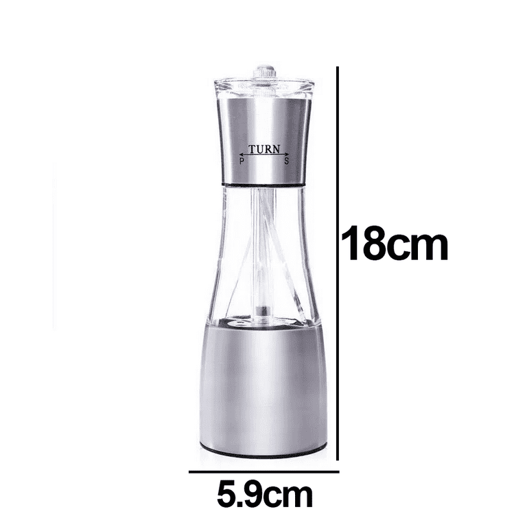 Stainless Steel Salt Pepper Grinder Tall Glass Sea Salt & Pepper Mill Shaker  with Adjustable, 1 unit - Fry's Food Stores