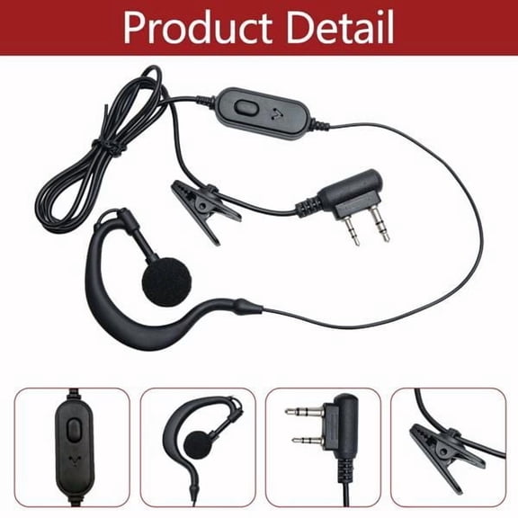 BAOFENG Two Way Radio Adjustable Earpiece  Ham Radio Comfortable K Port Headset | Walkie Talkie Convenience Durability Headphone Wireless Intercom Electronic Gadgets Audio Product