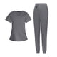 thumbnail image 2 of Conjuntos de uniforme médico para mujeres y hombres, camisetas de cuello en V y pantalones de uniforme médico, múltiples bolsillos, secado rápido M, 2 of 9