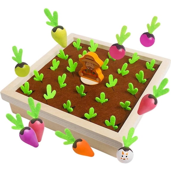 Wooden Toys for kids 3 Years Old Carrot Harvest Game Matching Game for Kids
