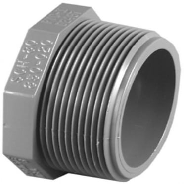 Charlotte Pipe PVC081131800 Threaded Plug Schedule 80 1-1/2" MPT T X 1-1/2" D MPT PVC