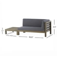 thumbnail image 6 of Cascada Outdoor Acacia Wood Right Arm Loveseat and Coffee Table Set with Cushion, Gray and Dark Gray, 6 of 6
