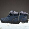 thumbnail image 4 of Waterproof Winter Men's Shoes Snow Boots Fur-lined Slip on Warm Ankle, 4 of 6