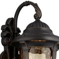 thumbnail image 3 of John Timberland Bellagio Vintage Rustic Outdoor Wall Light Fixture Veranda Bronze Double Arm 27 1/2" Champagne Hammered Glass for Post Exterior Barn, 3 of 9
