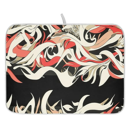 

Abstract Ribbon Pattern Dish Drying Mat for Kitchen Quick Drying Absorbent Soft Durable 18 x 24