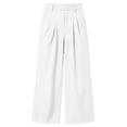 thumbnail image 4 of VBVC Women's Waffle Wide Leg Pants , Pleated High Waisted Trousers For Women , Ladies' Pull On Work Pants with Pockets, White , S-3XL, 4 of 4