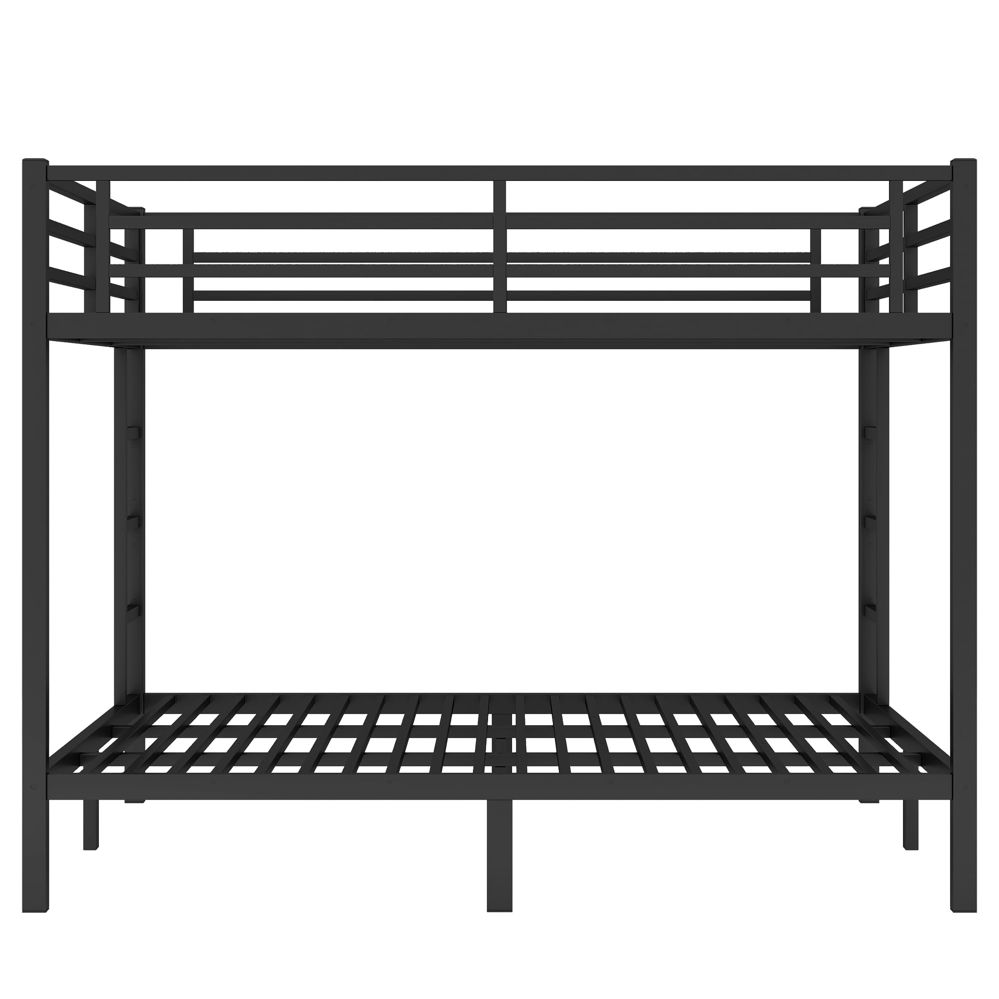 Aukfa Heavy Duty King over King Metal Bunk Bed with Ladders and Guardrail for Kids, Teens and Adults, Black