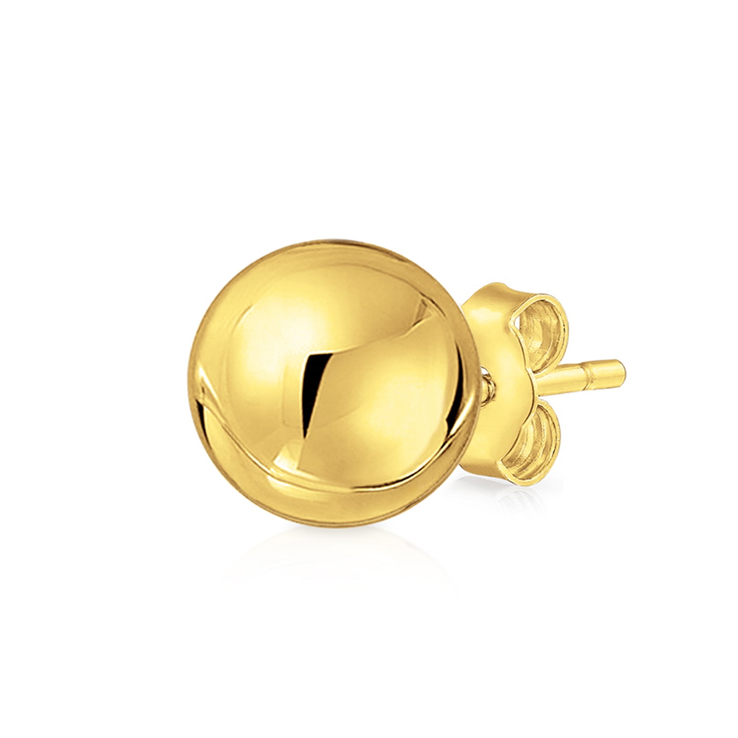 Minimalist Petite Tiny Simple Round Bead Yellow 14K Real Gold Screwback Ball Stud Earring For Women Teen Men 3MM 4MM 5MM
