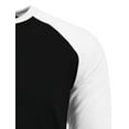 thumbnail image 4 of J. METHOD Men's 3/4 Sleeve Baseball Crewneck Tshirt Top Raglan Jersey T Shirt NEMT06 BLK/WHT L, 4 of 5