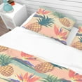 thumbnail image 4 of Designart 'Tropical Exotic Flowers & Pineapple Pattern' Tropical Duvet Cover Set, 4 of 4