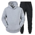 thumbnail image 2 of toraway Men's Suits 2 Piece Mens Color Matching Two Piece Hooded Pocket Lace up Pullover Sweater Pants Set Suits XXL, 2 of 3