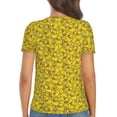 thumbnail image 5 of Zufioo Ducky Cartoon Animal Yellow for Women's Deep V-neck Short-sleeved T-shirt, Top with Short Sleeves - with Stainless Steel Buckle, Moisture Wicking, Ideal Home Wear-Large, 5 of 9