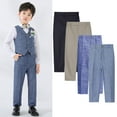 thumbnail image 4 of LYMAYTER Boys Pants for Kids Toddler Slim Fit Single Pants Youth Spring Fall Models Student Performance Host Dress Suit Pants Solid Color Trousers for 1-14years, 4 of 9