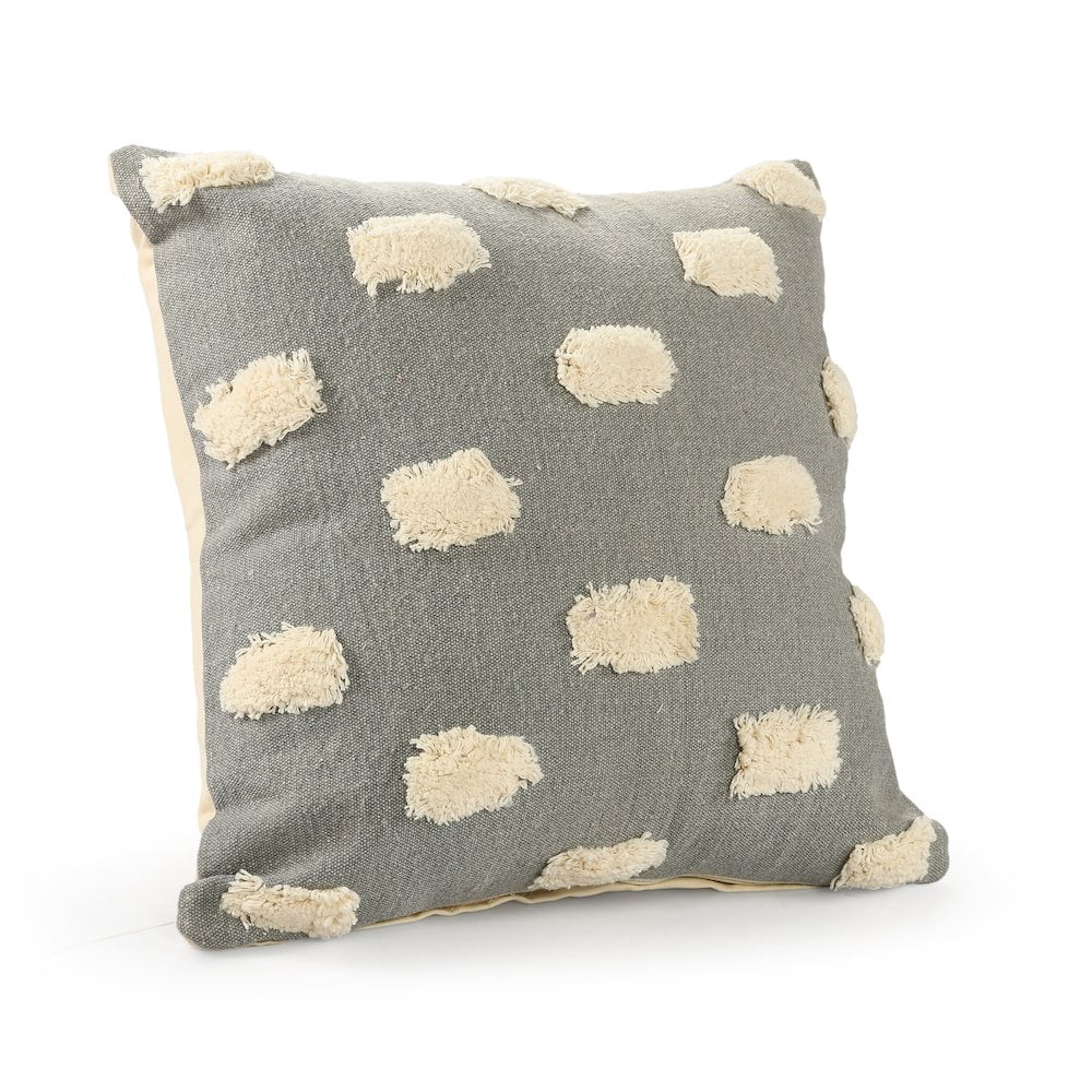 Harlow Hill Handwoven Abstract Dotted Cotton Throw Pillow Cover - 20" - Gray and Cream