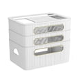 thumbnail image 2 of Router Rack Large Capacity Cord Arrangement Box Office Desktop Organizer Shelves White 3 Tier, 2 of 8