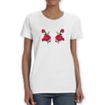 thumbnail image 2 of Cute Flower Graphic Women White T-Shirt, Female x-Large, 2 of 4
