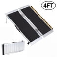 thumbnail image 2 of Foldable Portable Wheelchair Ramp with Non Slip Surface and Reflective Strips, Lightweight Mobility Ladder with Carry Handle for Home Steps Stairs Doorways Curbs, 2 to 10 FT, 2 of 8