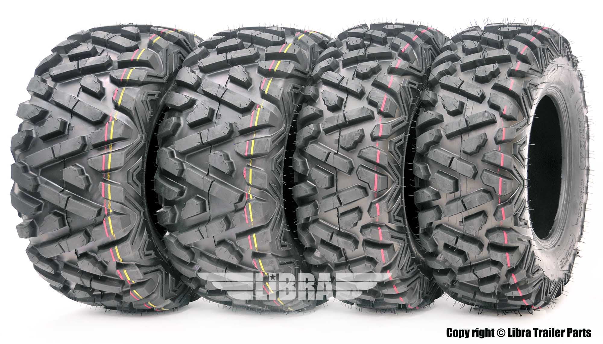 Set 4 WANDA ATV tires 24x8-12 24x8x12 /& 25x11-10 25x11x10 P350 Deep Tread Mud