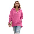 thumbnail image 6 of vigerkar Women's Casual Long Sleeve Sweatshirt Loose Henley Neck Pullover Tunic Tops Fashion Outfits (Hot Pink, M), 6 of 9