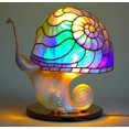 thumbnail image 1 of Creative Stained Glass Plant Series Table Lamp Flower Mushroom Snail Octopus Shaped Resin Retro Decor Night Light, 1 of 9
