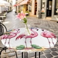 thumbnail image 3 of Watercolors Flamingo Elastic Fitted Round Table Cover Beach Wave Waterproof Outdoor Tablecloth for Holiday Party, Picnic, Patio & Dining Fits Tables Up to 36"-44", 3 of 8