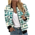 thumbnail image 1 of Chaquetas y abrigos casuales sin capucha de manga larga para mujer Sudadera holgada de manga larga con cremallera Chaqueta informal de béisbol de punto grueso Chaqueta de poliéster para mujer, 1 of 5
