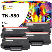 Toner Bank Compatible Toner for Brother TN880 TN-880 HL-L6200DW MFC-L6700DW MFC-L6900DW MFC-L6800DW HL-L6200DWT HL-L6250DW HL-L6300DW HL-L6400DW L6200DW (Black, 4-Pack)