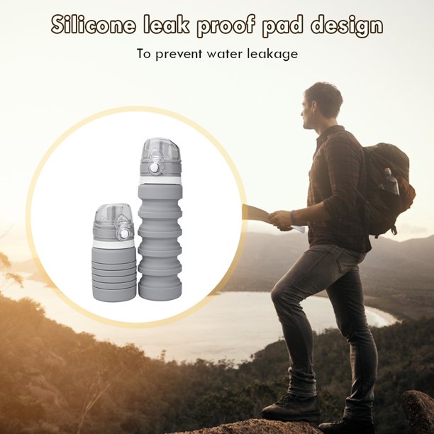 Botella plegable de 500 ML, ligera, a prueba de fugas, para viajes, Camping, senderismo, elementos esenciales