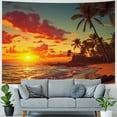 thumbnail image 4 of Creowell  Ocean Tapestry Wall Hanging Exotic Beach Water Palm Tree Sunrise Sunset Sky Landscape Tapestry Wide Wall Hanging for Bedroom Living Room Dorm 50x40inch, 4 of 6