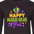 thumbnail image 4 of Inktastic Happy Mardi Gras Y'all with Crown Long Sleeve Youth T-Shirt, 4 of 5