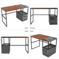 thumbnail image 3 of KAWELL 47" Home Office Desk with File Drawers/Storage Shelves, Modern Simple Style PC Desk Laptop Study Table Workstation for Home Office, 3 of 6