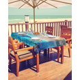 thumbnail image 2 of Boanket Outdoor Tablecloth with Umbrella Hole for Patio/Picnic/Party/Camping, Ocean Dolphins Waterproof Table Cloth Rectangle Table Cover Washable, Summer Coral Coconut Trees Tropical Fish (52"x 70"), 2 of 7