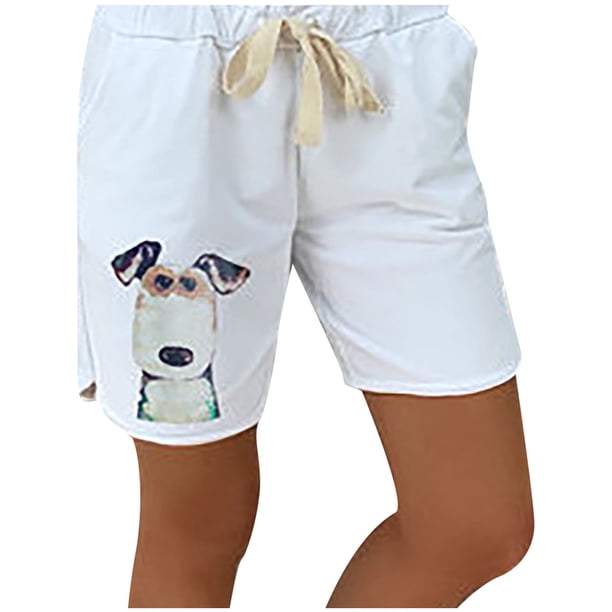 Pantalones cortos de cintura elástica con bolsillo informal estampado de moda para mujer Fridja fhjkhfk457714